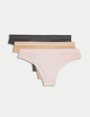 

Womens Body by M&S 3pk Cotton Brazilian Knickers - Soft Pink, Soft Pink