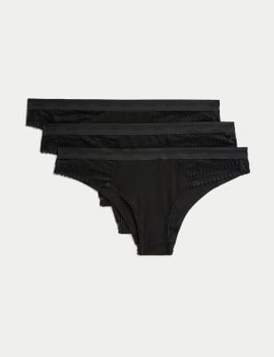 

Body by M&S Pack de 3 braguitas brasileñas de algodónWomens - Black, Black