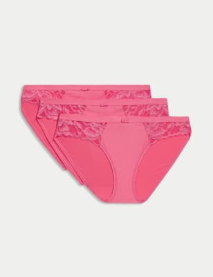 

Womens M&S Collection 3pk Wildblooms Bikini Knickers - Watermelon, Watermelon