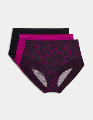 

Womens Body by M&S 3pk Flexifit™ Modal Full Briefs - Blackcurrant, Blackcurrant