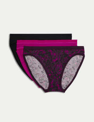 

Womens Body by M&S 3pk Flexifit™ Modal High Leg Knickers - Blackcurrant, Blackcurrant