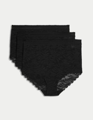 

Womens M&S Collection 3pk Flexifit™ Lace Full Briefs - Black, Black