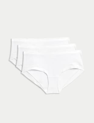 

Womens Body by M&S 3pk Flexifit™ Modal Low Rise Shorts - White, White