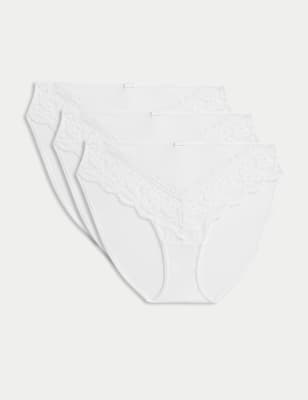 

Womens M&S Collection 3pk High Leg Knickers - White, White