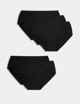 

Womens M&S Collection 5pk Cotton Lycra® High Rise Shorts - Black, Black