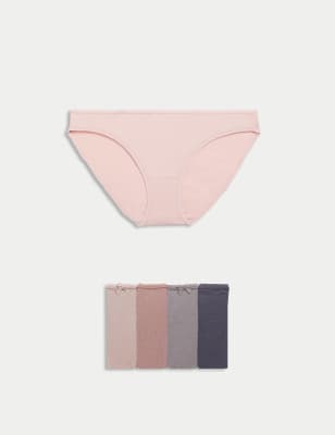 

Womens M&S Collection 5pk Cotton Lycra® Bikini Knickers - Nutmeg, Nutmeg