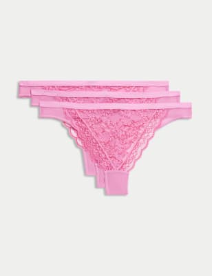 

Womens M&S Collection 3pk Lace Thongs - Light Pink Mix, Light Pink Mix