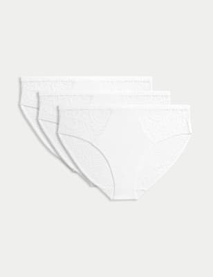 

Womens M&S Collection 3pk Body Soft™ High Leg Knickers - White, White