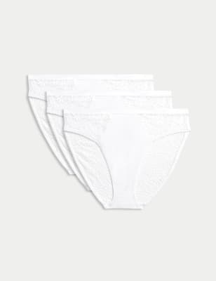 

Womens M&S Collection 3pk Body Soft™ High Leg Knickers - White, White