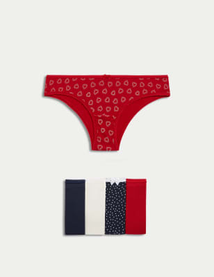 

Womens M&S Collection 5pk Cotton Lycra™ Brazilian Knickers - Ruby Red, Ruby Red