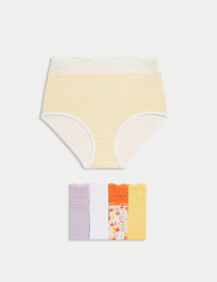 

Womens M&S Collection 5pk Cotton Rich Printed Full Briefs - Sunshine, Sunshine