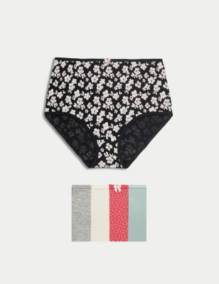 

M&S Collection Pack de 5 braguitas altas de Lycra™ de algodón estampadasWomens - Dusted Mint, Dusted Mint