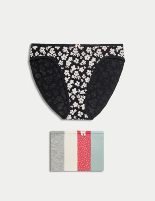 

M&S Collection Pack de 5 braguitas de corte alto de algodón y Lycra™Womens - Dusted Mint, Dusted Mint