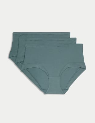 

Body by M&S Pack de 3 braguitas culotte de tiro alto de modal Flexifit™Womens - Smokey Green, Smokey Green