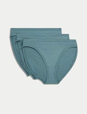 

Womens Body by M&S 3pk Flexifit Modal Rich High Leg Knickers - Smokey Green, Smokey Green