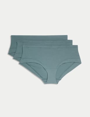 

Womens Body by M&S 3pk Modal Flexifit™ Low Rise Knicker Shorts - Smokey Green, Smokey Green