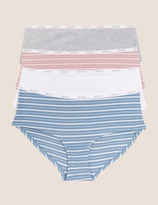 Body By M&S Women's 4pk Cotton Rich Low Rise Shorts - 12 - Cool Pink, Light Blue Mix,Cool Pink