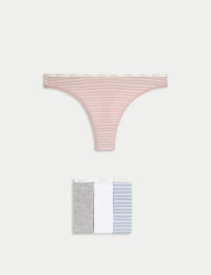 

Womens Body by M&S 4pk Cotton Rich Thongs - Light Blue Mix, Light Blue Mix