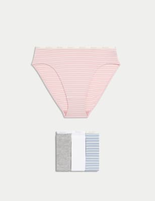 

Body by M&S Pack de 4 braguitas de talle alto de algodón de corte altoWomens - Light Blue Mix, Light Blue Mix