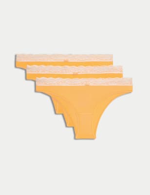 

Womens M&S Collection 3pk Brazilian Knickers - Buttercup, Buttercup