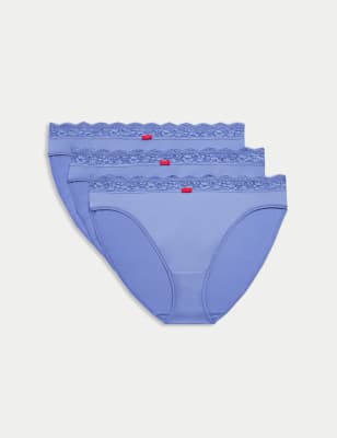 

Womens M&S Collection 3pk High Leg Knickers - Cornflower, Cornflower