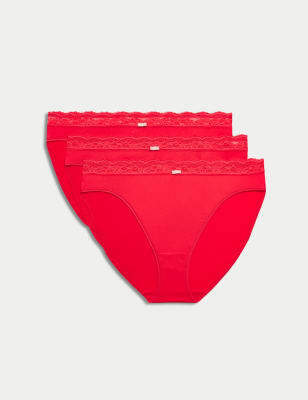 

M&S Collection Pack de 3 braguitas de corte altoWomens - Tomato, Tomato