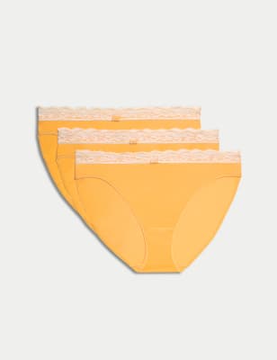 

Womens M&S Collection 3er-Pack Slips mit hoch ausgeschnittenem Bein - Buttercup, Buttercup
