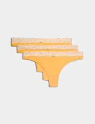 

Womens M&S Collection 3pk Thongs - Buttercup, Buttercup