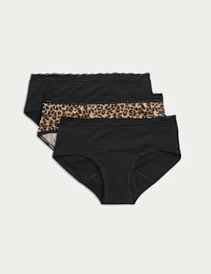 

Womens M&S Collection 3er-Pack Shorts mit hoher Saugkraft für die Tage - Black Mix, Black Mix