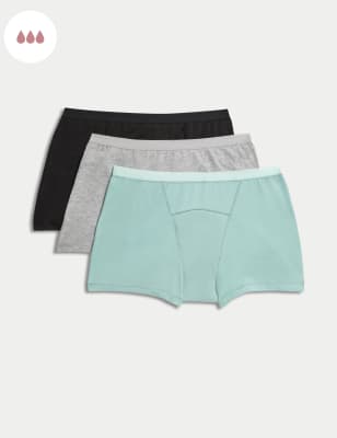 

Womens M&S Collection 3pk Heavy Absorbency First Period Boy Shorts - Aqua Mix, Aqua Mix