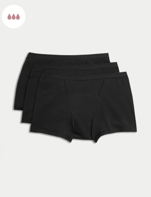 

Womens M&S Collection 3pk Heavy Absorbency First Period Boy Shorts - Black, Black