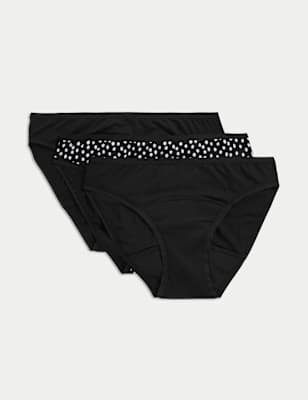 

Womens M&S Collection 3pk Heavy Absorbency Period Bikini Knickers - Black Mix, Black Mix