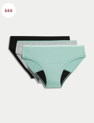 

Womens M&S Collection 3pk Heavy Absorbency First Period Briefs - Aqua Mix, Aqua Mix