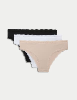 

Womens M&S Collection 3pk Cotton Rich Brazilian Knickers - Opaline Mix, Opaline Mix