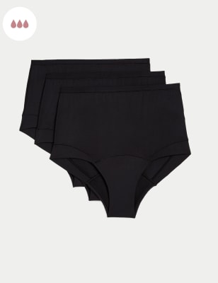 

Womens M&S Collection 3pk Heavy Absorbency Period Full Briefs, Black