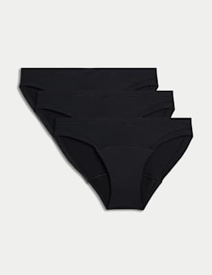 

Womens M&S Collection 3er-Pack Bikinislips mit hoher Saugkraft für Menstruationstage - Black, Black