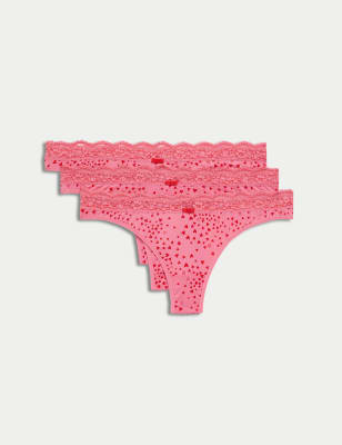 

Womens M&S Collection 3pk Printed Thongs - Pink Mix, Pink Mix