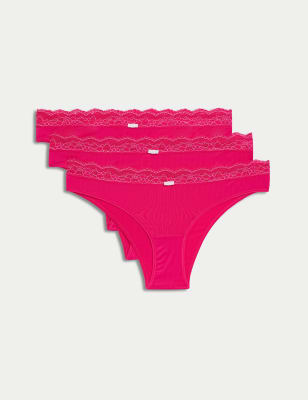 

Womens M&S Collection 3pk Brazilian Knickers - Hot Pink, Hot Pink