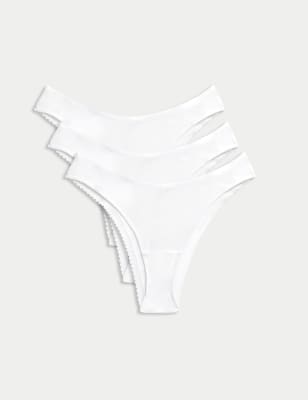 

Womens M&S Collection 3pk Cotton Rich Miami Knickers - White, White