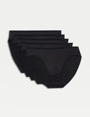 

Womens M&S Collection 10pk Microfibre High Rise High Leg Knickers - Black, Black