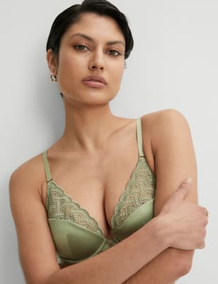 

Womens Autograph Belize Embroidery Wired Plunge Bra A-E - Light Olive, Light Olive