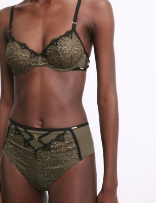 

Womens Autograph Evora High Waisted Brazilian Knickers - Dark Olive Mix, Dark Olive Mix