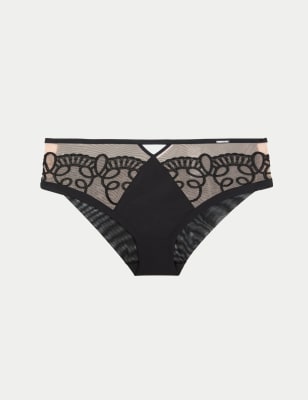 

Womens Autograph Bordeaux High Waisted Brazilian Knickers - Black Mix, Black Mix