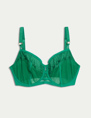 

Womens Autograph Leon Embroidery Wired Minimiser Bra C-G - Bright Green, Bright Green