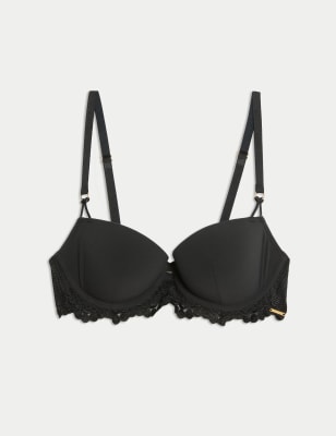 

Womens Autograph Leon Embroidery Wired Balcony Bra A-E - Black, Black