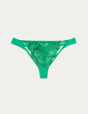 

Womens Autograph Leon Embroidery Thong - Bright Green, Bright Green