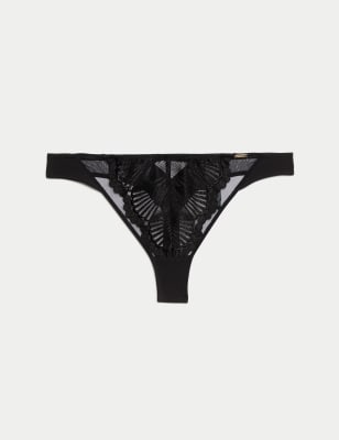 

Womens Autograph Leon Embroidery Thong - Black, Black