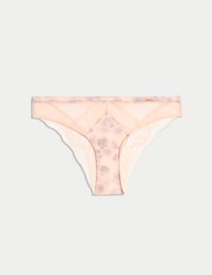 Rosie Women's Cherry Blossom Silk Brazilian Knickers - 12 - Melba Blush, Melba Blush