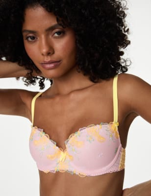 

Womens Boutique X Damaris Abella Embroidery Wired Balcony Bra A-E - Light Rose, Light Rose