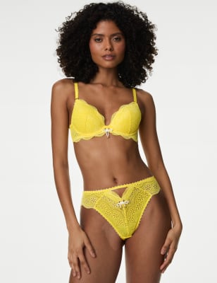 

Womens Boutique Lova Lace High Waisted High Leg Knickers - Yellow Mix, Yellow Mix